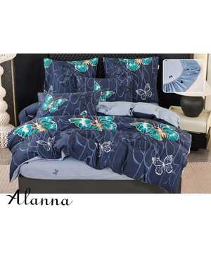 Комплект постельного белья Brand: «Alanna». Ткань: Сатин Простыня на резинке по кругу Высота борта: +25 см(возможно замена на похожее)