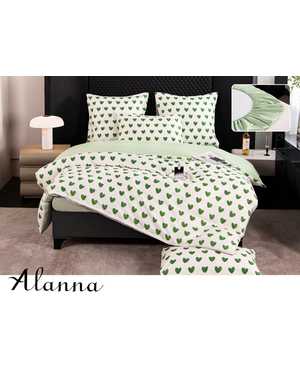Комплект постельного белья Brand: «Alanna». Ткань: Сатин Простыня на резинке по кругу Высота борта: +25 см(возможно замена на похожее)