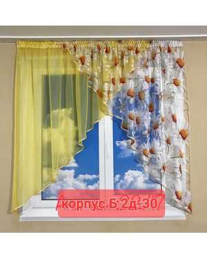 Шторы на кухню ткань вуаль. Ширина: 3м Высота: 1,7м