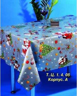 Новогодняя скатерть клеёнка Размер 140 на 220см без выбора