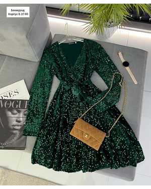 ПЛАТЬЕ В РАЗМЕР ТКАНЬ БАРХАТ+ПАЙЕТКА