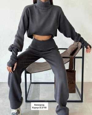 КОСТЮМ В РАЗМЕР ТКАНЬ ТРИКОТАЖ КАШЕМИРОВЫЙ В РУБЧИК