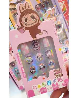 Детские накладные ногти Labubu на клейкой основе