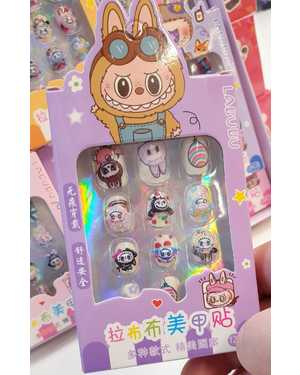 Детские накладные ногти Labubu на клейкой основе