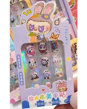 Детские накладные ногти Labubu на клейкой основе