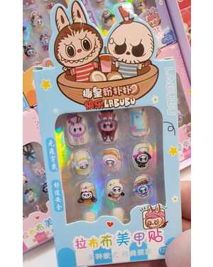 Детские накладные ногти Labubu на клейкой основе