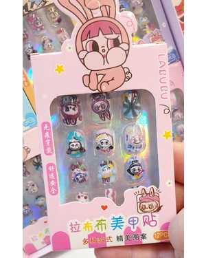 Детские накладные ногти Labubu на клейкой основе