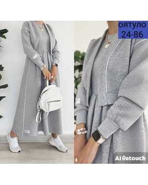 ЖЕНСКИЙ КОСТЮМ ДВОЙКА ТКАНЬ ДВУНИТ НА ФЛИСЕ