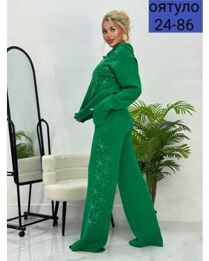 ЖЕНСКИЙ КОСТЮМ ДВОЙКА ТКАНЬ КАШЕМИР С СТРАЗАМИ