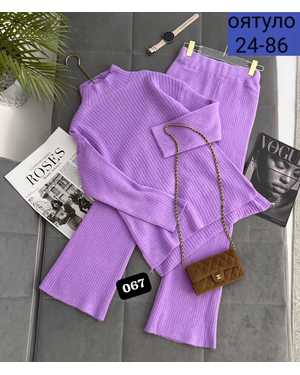 ЖЕНСКИЙ КОСТЮМ ДВОЙКА ТКАНЬ ВЯЗАНЫЙ ЛАПША