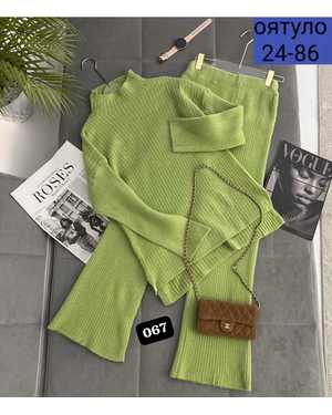 ЖЕНСКИЙ КОСТЮМ ДВОЙКА ТКАНЬ ВЯЗАНЫЙ ЛАПША