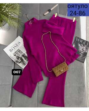 ЖЕНСКИЙ КОСТЮМ ДВОЙКА ТКАНЬ ВЯЗАНЫЙ ЛАПША