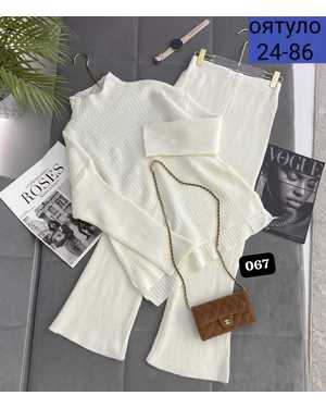 ЖЕНСКИЙ КОСТЮМ ДВОЙКА ТКАНЬ ВЯЗАНЫЙ ЛАПША