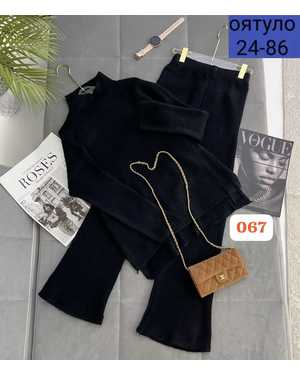 ЖЕНСКИЙ КОСТЮМ ДВОЙКА ТКАНЬ ВЯЗАНЫЙ ЛАПША