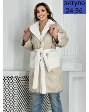 ДУБЛЁНКА ОВЕРСАЙЗ ТКАНЬ ДУБЛЕНКА, СО ВСТАВКАМИ ЗМЕИНЫЙ КОЖИ