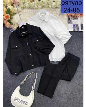 ЖЕНСКИЙ КОСТЮМ ТРОЙКА ТКАНЬ ХЕБЕ ФУТБОЛКА ЛАЙТ