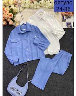 ЖЕНСКИЙ КОСТЮМ ТРОЙКА ТКАНЬ ХЕБЕ ФУТБОЛКА ЛАЙТ