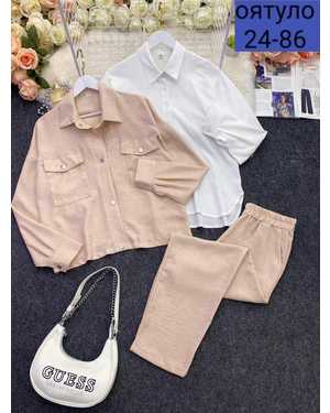 ЖЕНСКИЙ КОСТЮМ ТРОЙКА ТКАНЬ ХЕБЕ ФУТБОЛКА ЛАЙТ