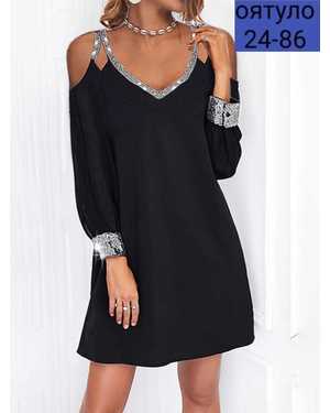 ПЛАТЬЕ ТКАНЬ КРЕП/РУКАВА КРЕП ШИФОН