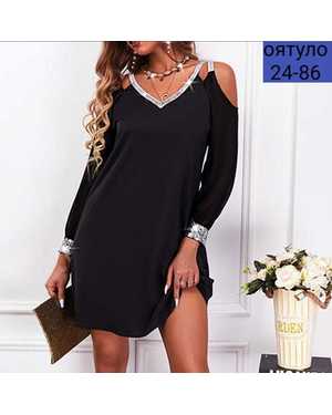 ПЛАТЬЕ ТКАНЬ КРЕП/РУКАВА КРЕП ШИФОН