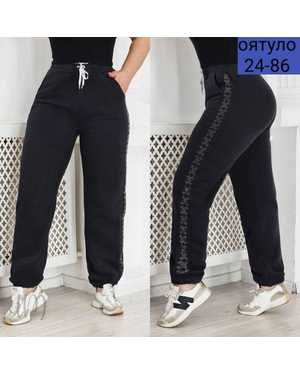 ШТАНЫ ТКАНЬ УТЕПЛЁННЫЕ С МЕХОМ