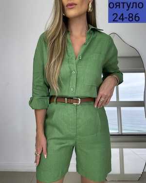 ЖЕНСКИЙ КОСТЮМ ДВОЙКА ТКАНЬ ЛЁН