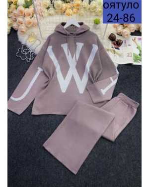 ЖЕНСКИЙ КОСТЮМ ДВОЙКА ТКАНЬ ВЯЗАНАЯ КАШЕМИР ТЁПЛИ