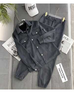 МУЖСКОЙ КОСТЮМ ДВОЙКА В РАЗМЕР ТКАНЬ СПАНДЕКС ЗАМШ