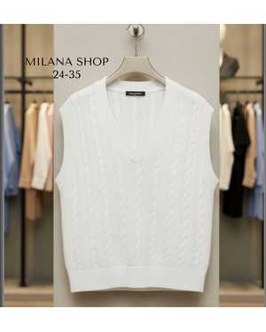 КОФТА БЕЗ РУКАВОВ ТКАНЬ ВЯЗАНЫЕ