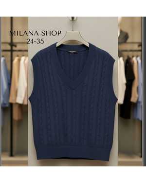 КОФТА БЕЗ РУКАВОВ ТКАНЬ ВЯЗАНЫЕ