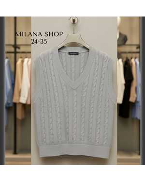 КОФТА БЕЗ РУКАВОВ ТКАНЬ ВЯЗАНЫЕ