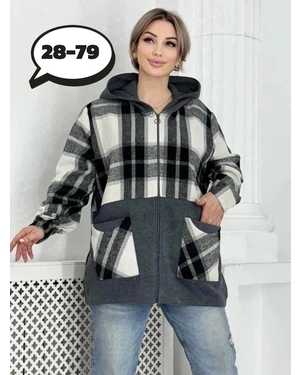 КОФТА В РАЗМЕР ТКАНЬ ДРАП И ФЛИС