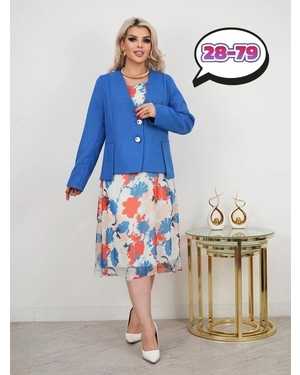 ПЛАТЬЕ С ПИДЖАКОМ ТКАНЬ ПИДЖАКА ЛЁН, ПЛАТЬЯ ШИФОН