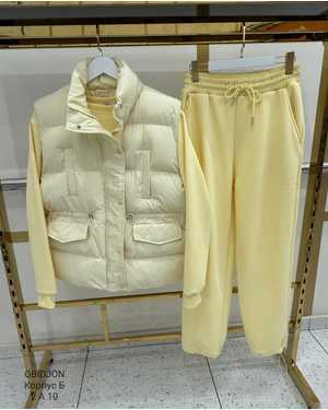 Женский Костюм тройка Утеплённый на флис Фабричный Китай