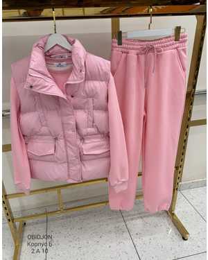 Женский Костюм тройка Утеплённый на флис Фабричный Китай