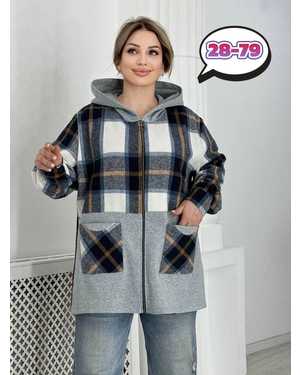 КОФТА В РАЗМЕР ТКАНЬ ДРАП И ФЛИС