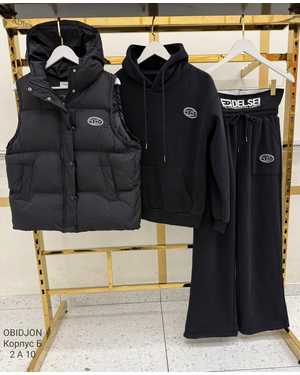 Женский Костюм тройка Утеплённый, на флисе Фабричный Китай