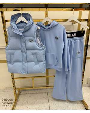 Женский Костюм тройка Утеплённый, на флисе Фабричный Китай