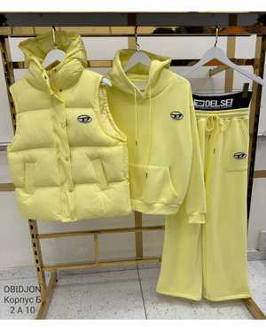 Женский Костюм тройка Утеплённый, на флисе Фабричный Китай