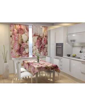 Фотошторы 3д на кухню ткань габардин. Ширина: 2,9м Высота: 1.7м