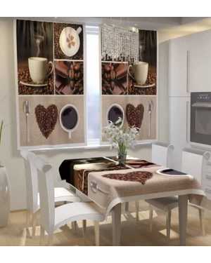 Фотошторы 3д на кухню ткань габардин. Ширина: 2,9м Высота: 1.7м