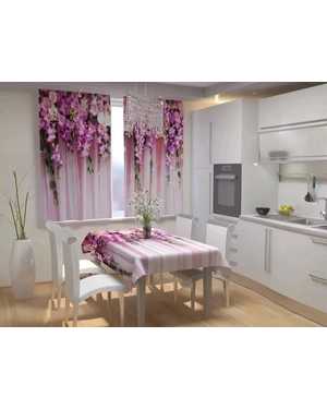 Фотошторы 3д на кухню ткань габардин. Ширина: 2,9м Высота: 1.7м