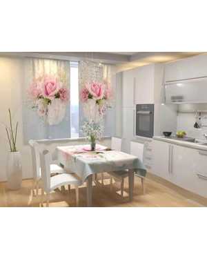 Фотошторы 3д на кухню ткань габардин. Ширина: 2,9м Высота: 1.7м