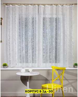 Шторы на кухню тюль лeн турецкий. Ширина: 2,7м Высота: 1.7м