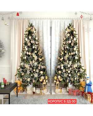 Фотошторы 3д новогодние ткань габардин. Ширина: 2,9м Высота: 2,6м