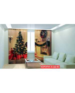 Фотошторы 3д новогодние ткань габардин. Ширина: 2,9м Высота: 2,6м