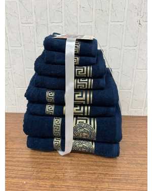 Комплект из восьми полотенец VERSACE Материал: Махра Состав: 100% хлопок Плотность: 400г/м2. Размер: 70*130 СМ- 2 шт, 50*80 СМ- 2 шт, 30*60 СМ - 2 шт, 30*30 СМ - 2 шт