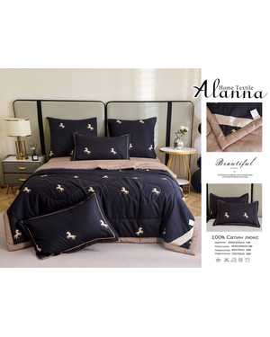 Комплект постельного белья с готовым одеялом от фирмы Alanna. Состав ткани: шелк, вискоза Наполнитель: шелк Тусса(возможно замена на похожее)