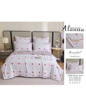 Комплект постельного белья с готовым одеялом от фирмы Alanna. Состав ткани: шелк, вискоза Наполнитель: шелк Тусса(возможно замена на похожее)