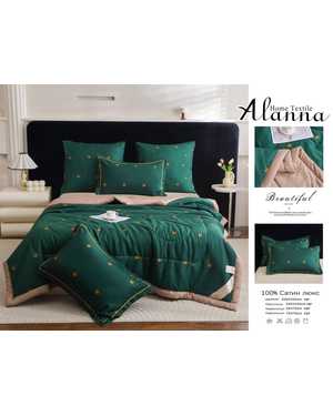 Комплект постельного белья с готовым одеялом от фирмы Alanna. Состав ткани: шелк, вискоза Наполнитель: шелк Тусса(возможно замена на похожее)